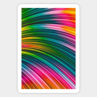 Color Prism Burst Wave. Rainbow Abstract Art Strands Magnet